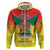 Personalized Grenada Christmas Zip Hoodie Coat Of Arms Bougainvillea Wreath - Wonder Print Shop