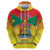 Personalized Grenada Christmas Zip Hoodie Coat Of Arms Bougainvillea Wreath - Wonder Print Shop