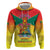 Personalized Grenada Christmas Zip Hoodie Coat Of Arms Bougainvillea Wreath - Wonder Print Shop