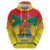 Personalized Grenada Christmas Zip Hoodie Coat Of Arms Bougainvillea Wreath - Wonder Print Shop
