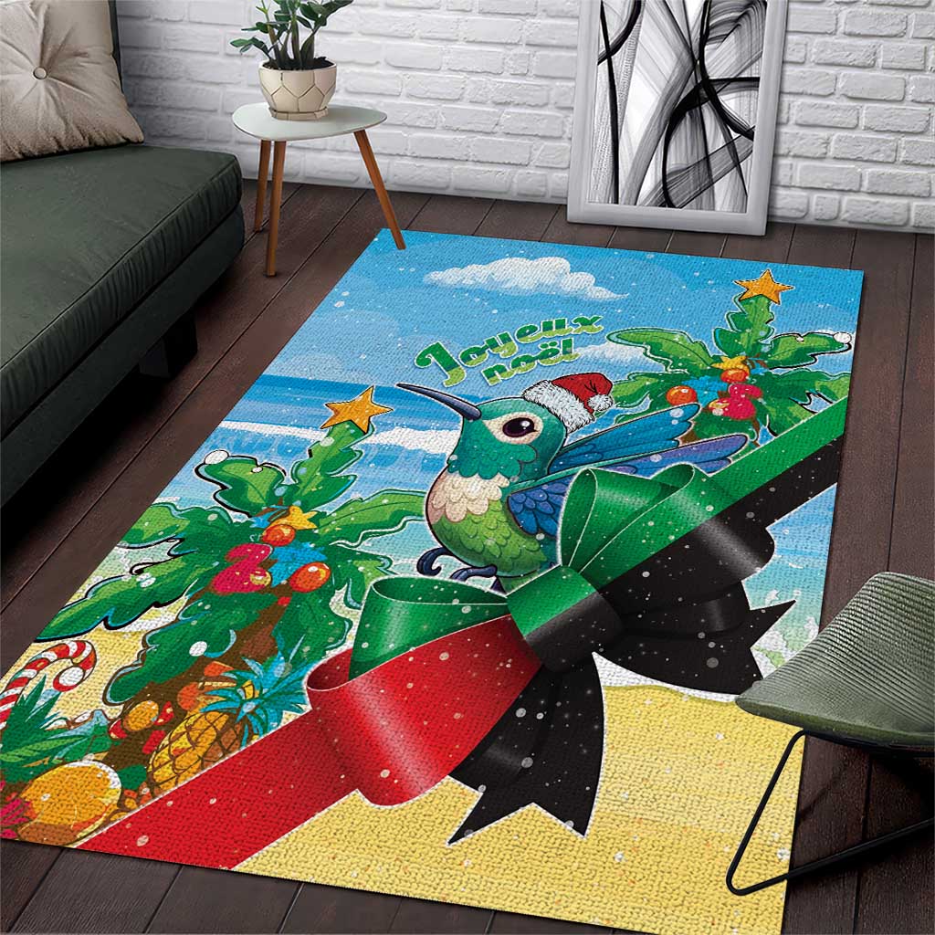 Martinique Christmas Area Rug Santa Hummingbird - Wonder Print Shop