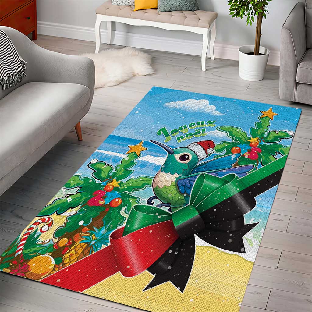Martinique Christmas Area Rug Santa Hummingbird - Wonder Print Shop