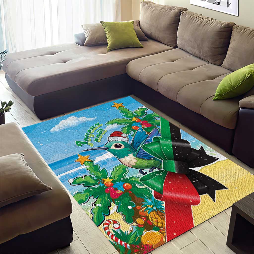 Martinique Christmas Area Rug Santa Hummingbird - Wonder Print Shop