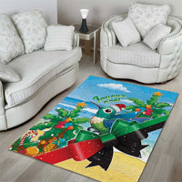 Martinique Christmas Area Rug Santa Hummingbird - Wonder Print Shop