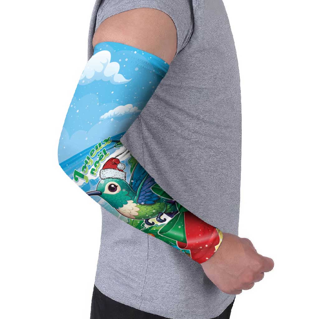 Martinique Christmas Arm Sleeves Santa Hummingbird - Wonder Print Shop