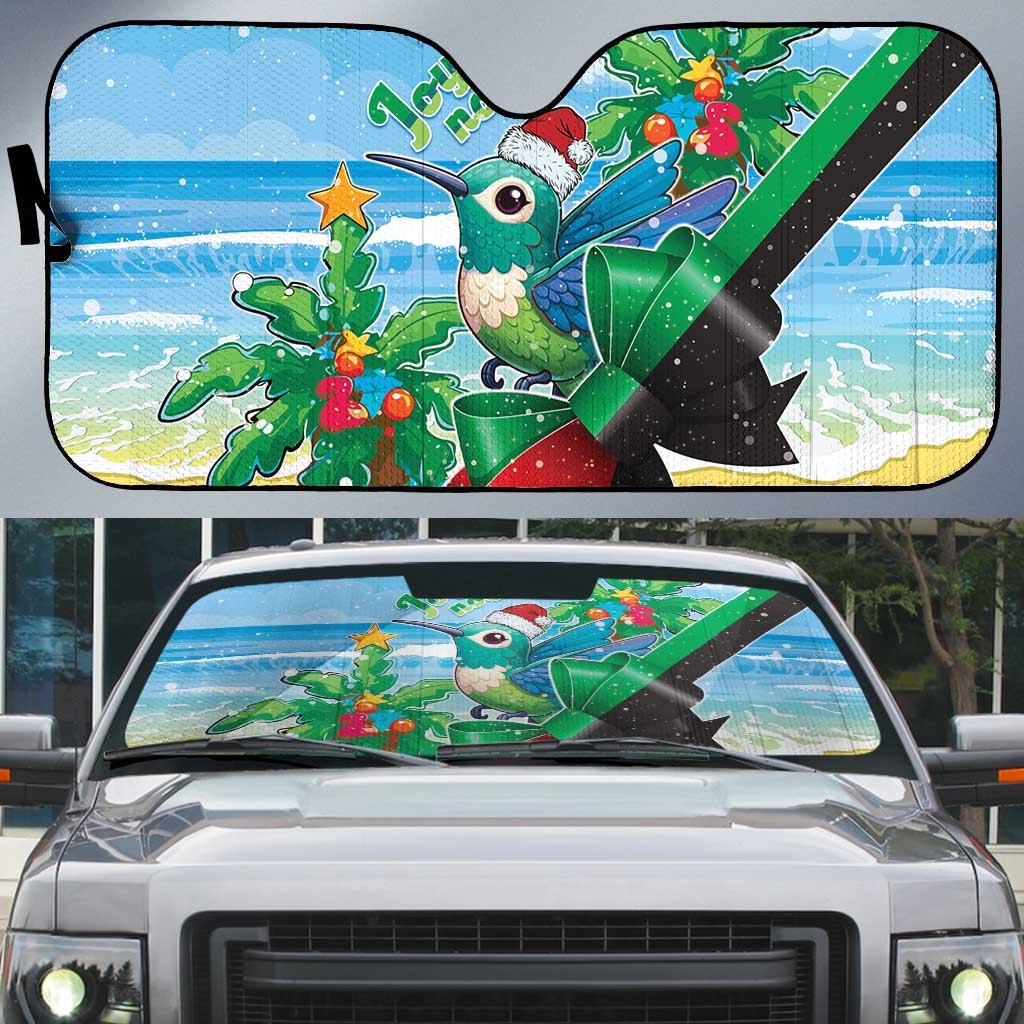 Martinique Christmas Auto Sun Shade Santa Hummingbird - Wonder Print Shop