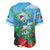 Martinique Christmas Baseball Jersey Santa Hummingbird - Wonder Print Shop