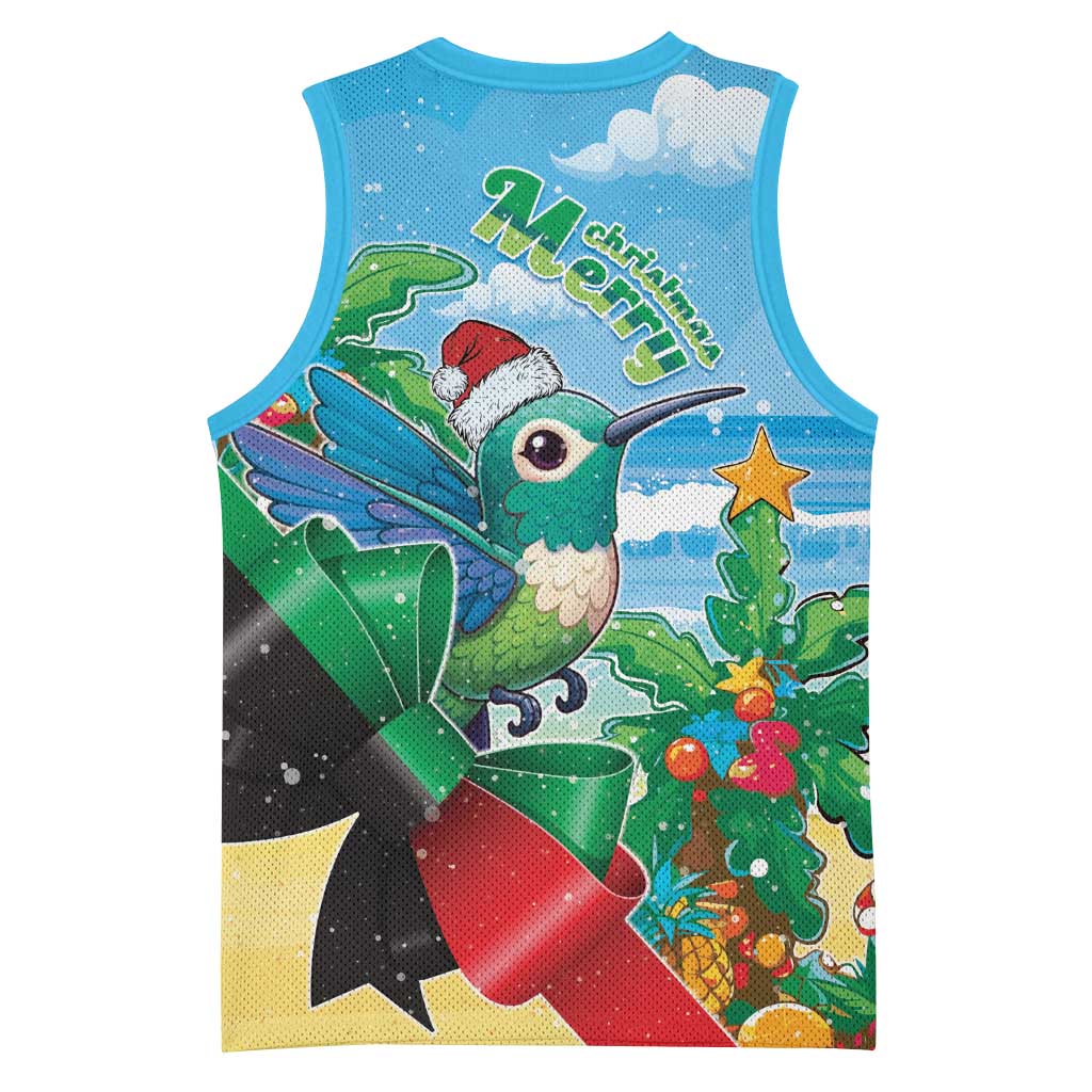 Martinique Christmas Basketball Jersey Santa Hummingbird - Wonder Print Shop