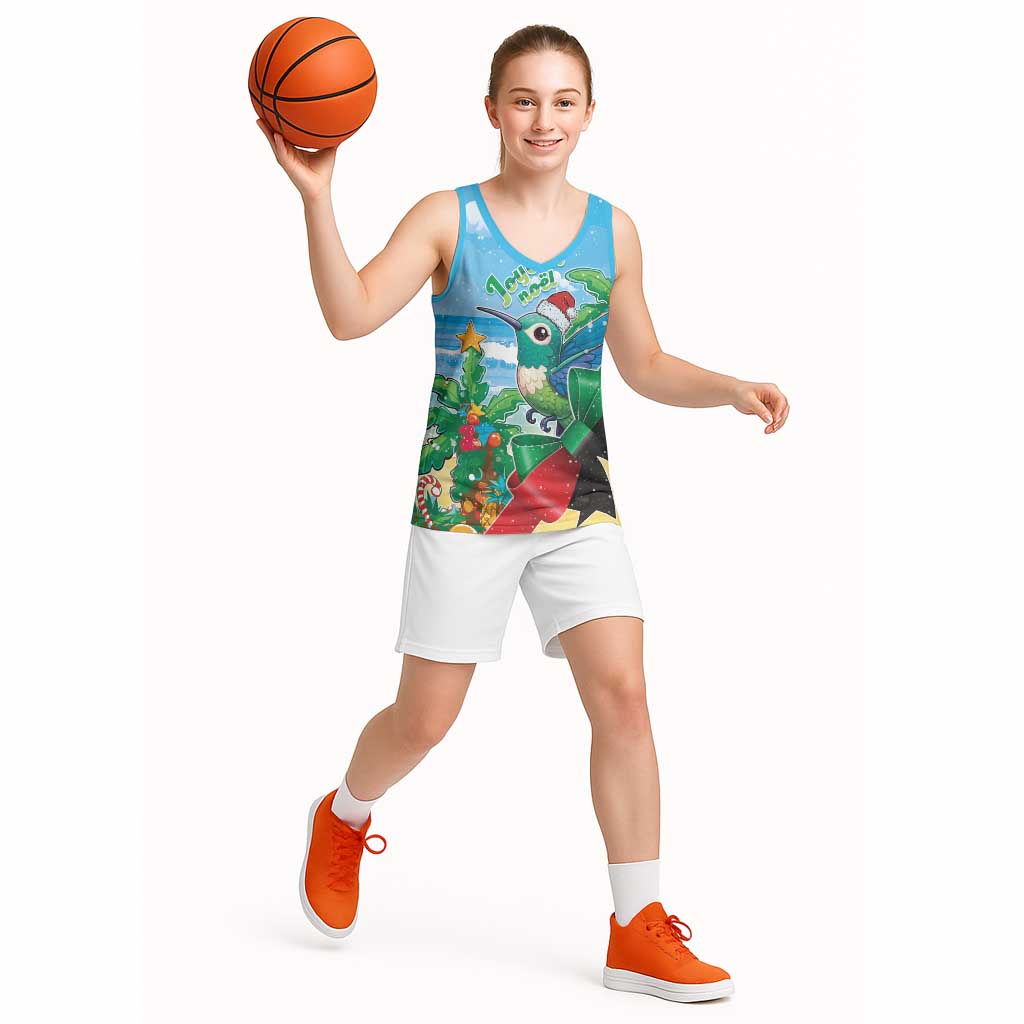 Martinique Christmas Basketball Jersey Santa Hummingbird - Wonder Print Shop