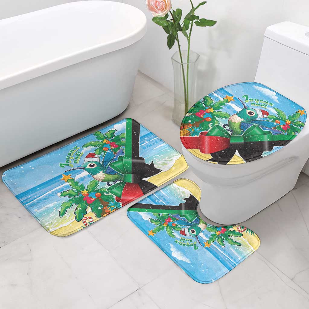 Martinique Christmas Bathroom Set Santa Hummingbird - Wonder Print Shop