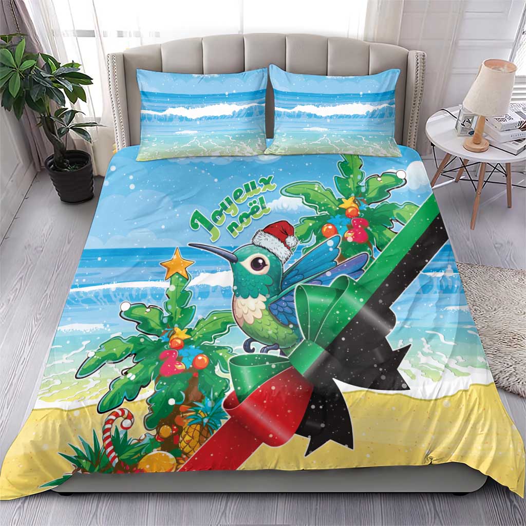 Martinique Christmas Bedding Set Santa Hummingbird - Wonder Print Shop