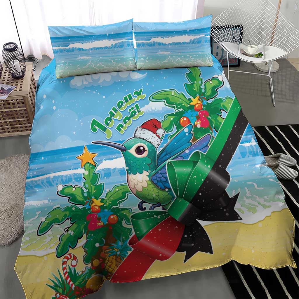Martinique Christmas Bedding Set Santa Hummingbird - Wonder Print Shop