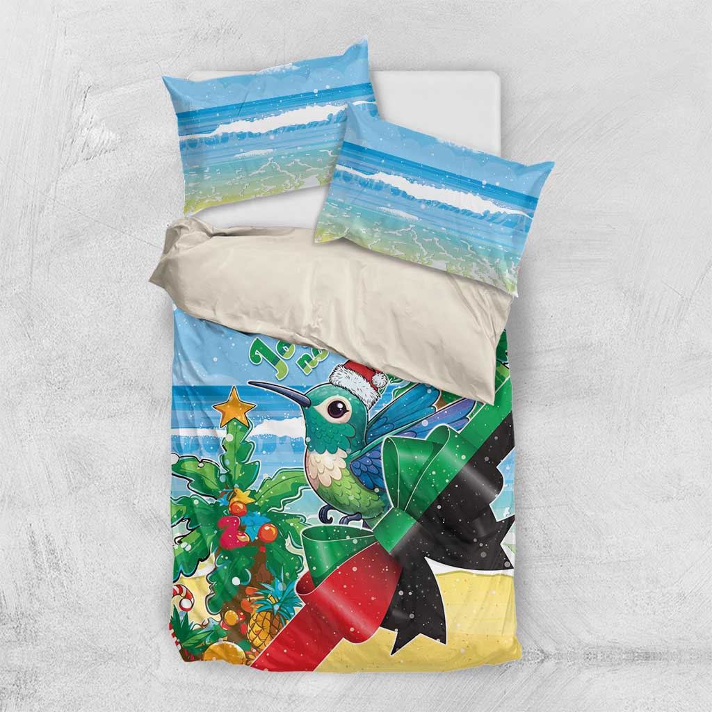 Martinique Christmas Bedding Set Santa Hummingbird - Wonder Print Shop