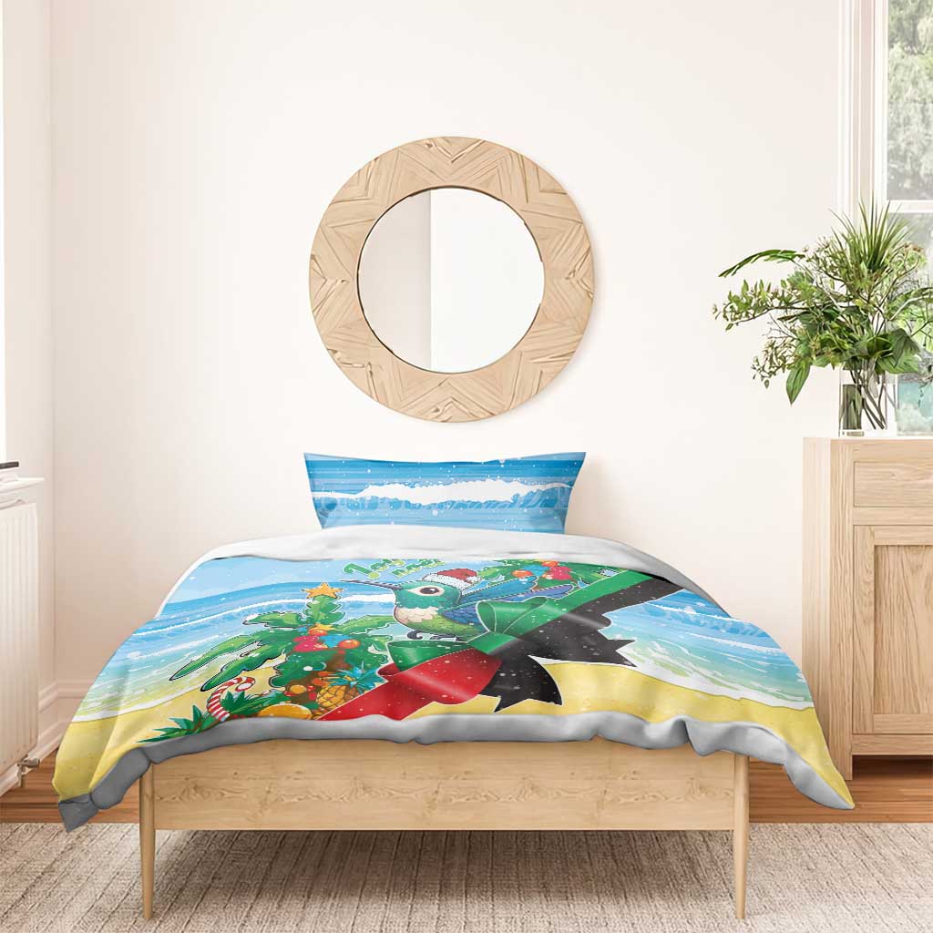 Martinique Christmas Bedding Set Santa Hummingbird - Wonder Print Shop