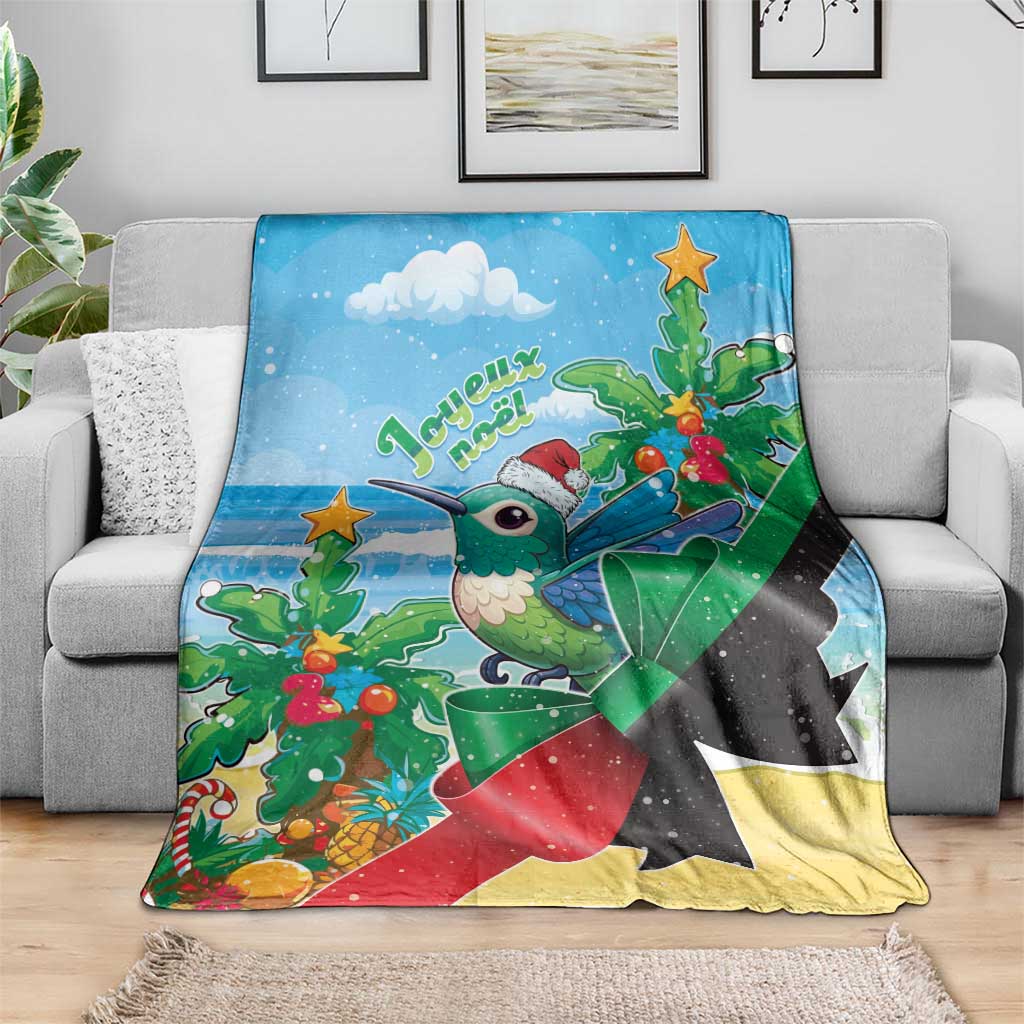 Martinique Christmas Blanket Santa Hummingbird - Wonder Print Shop