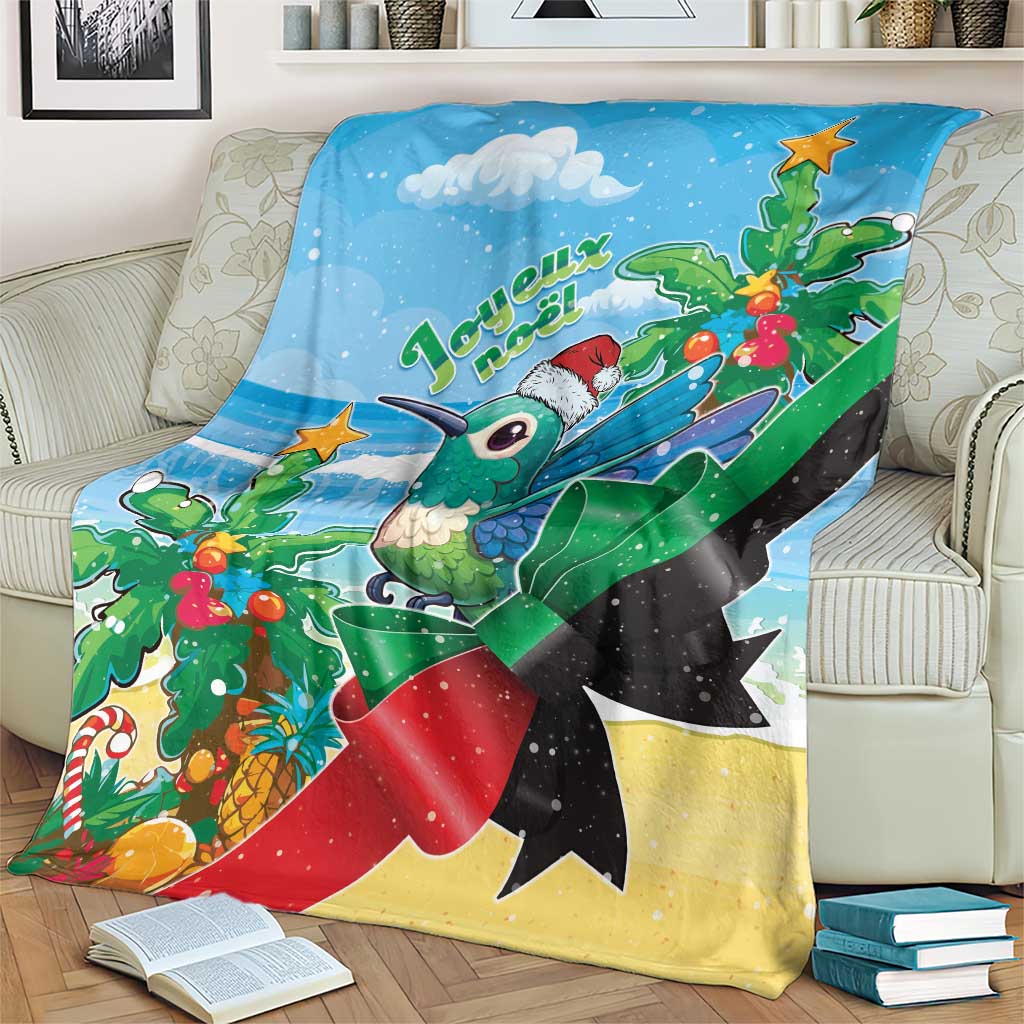 Martinique Christmas Blanket Santa Hummingbird - Wonder Print Shop
