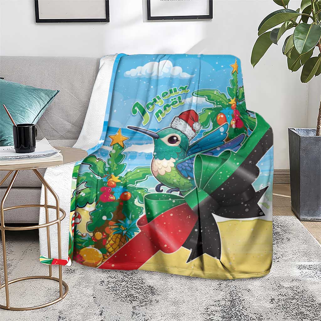 Martinique Christmas Blanket Santa Hummingbird - Wonder Print Shop