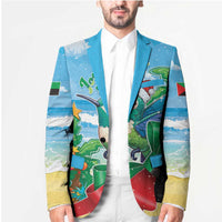 Martinique Christmas Blazer Santa Hummingbird - Wonder Print Shop