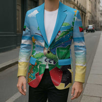 Martinique Christmas Blazer Santa Hummingbird - Wonder Print Shop