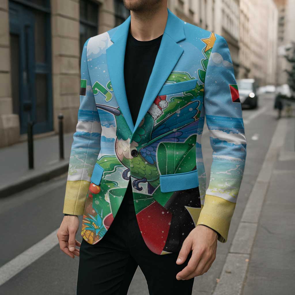 Martinique Christmas Blazer Santa Hummingbird - Wonder Print Shop