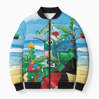 Martinique Christmas Bomber Puffer Jacket Santa Hummingbird - Wonder Print Shop