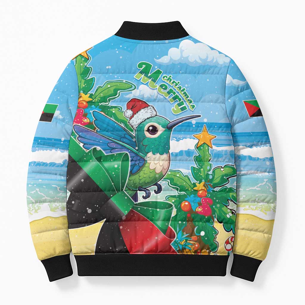 Martinique Christmas Bomber Puffer Jacket Santa Hummingbird - Wonder Print Shop