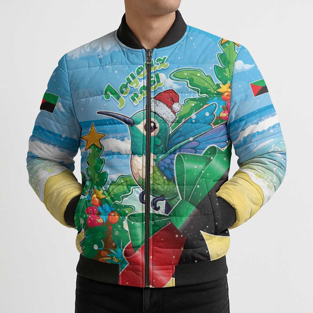 Martinique Christmas Bomber Puffer Jacket Santa Hummingbird - Wonder Print Shop