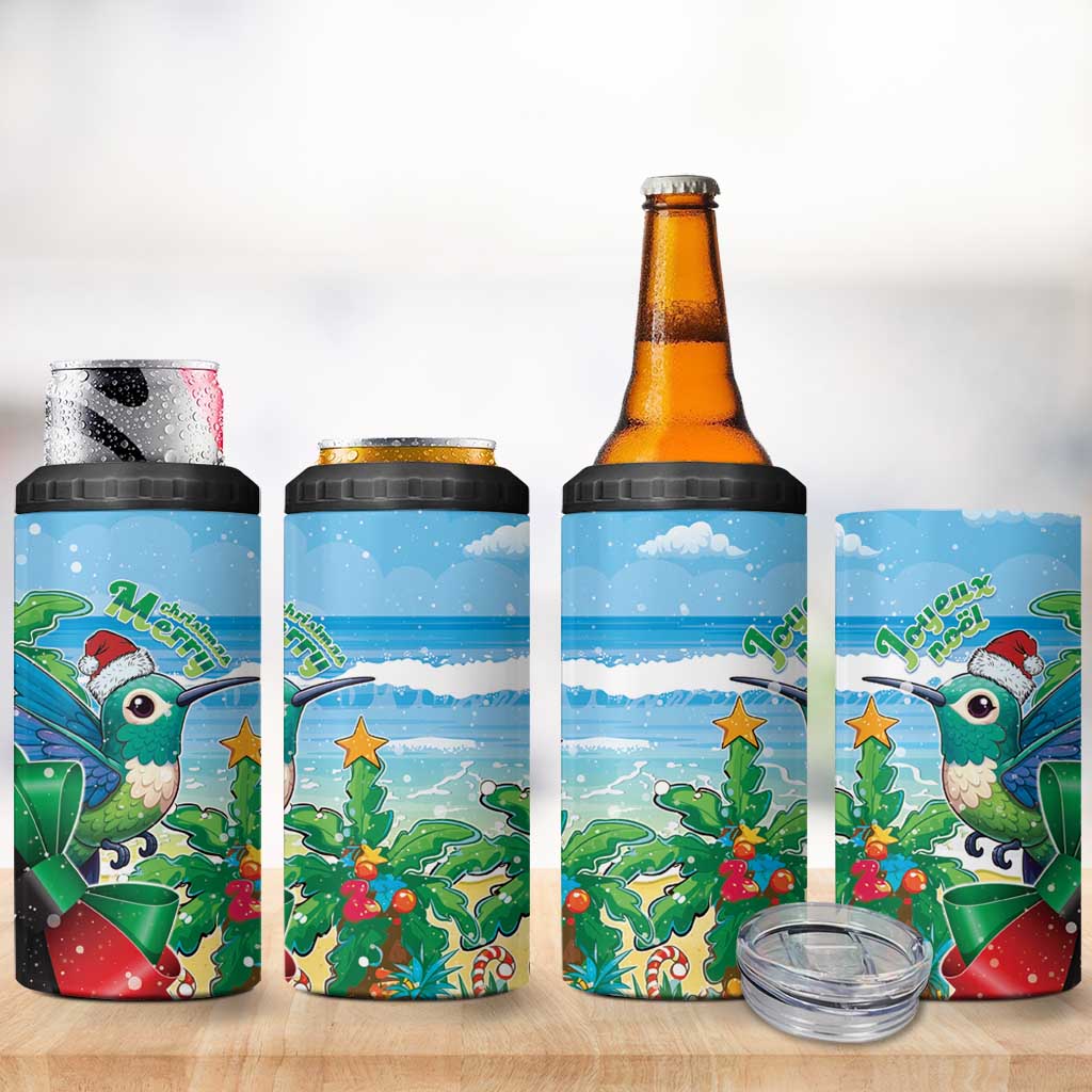 Martinique Christmas 4 in 1 Can Cooler Tumbler Santa Hummingbird - Wonder Print Shop