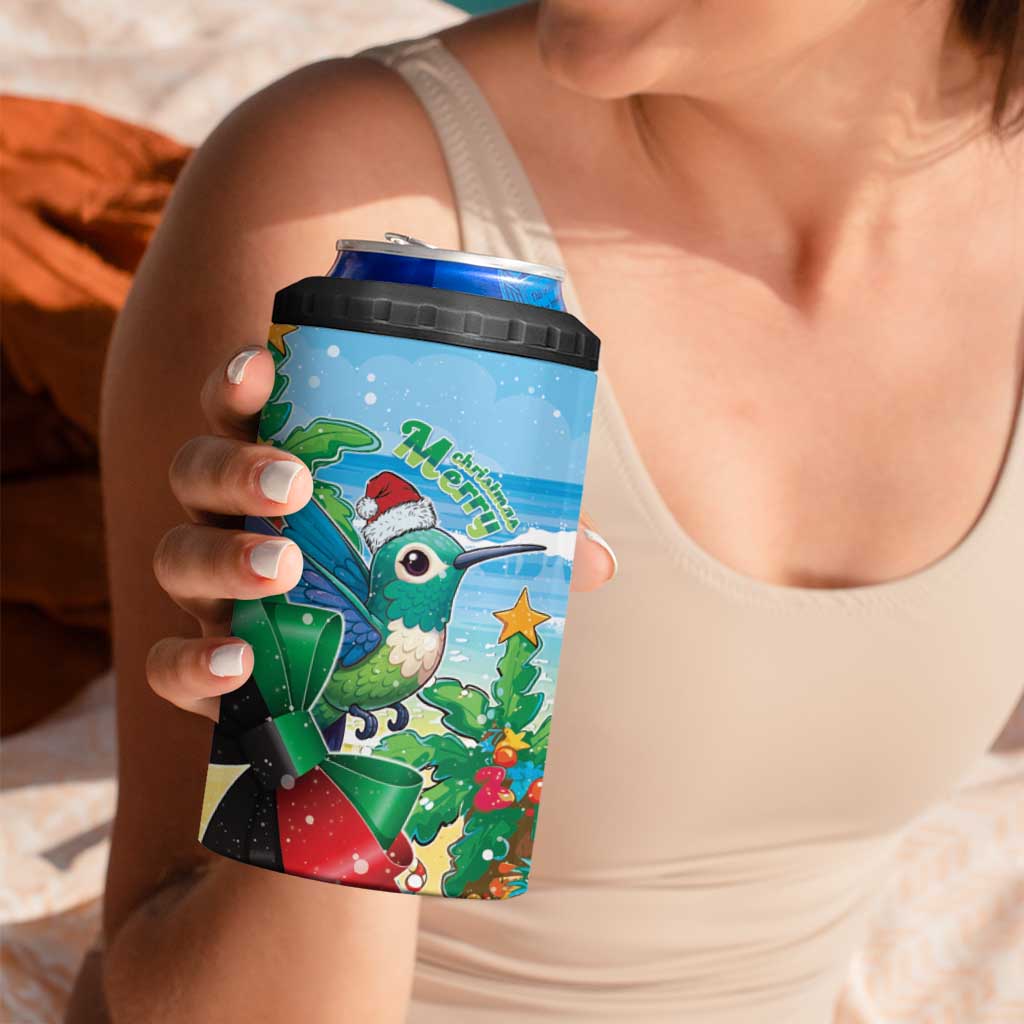 Martinique Christmas 4 in 1 Can Cooler Tumbler Santa Hummingbird - Wonder Print Shop