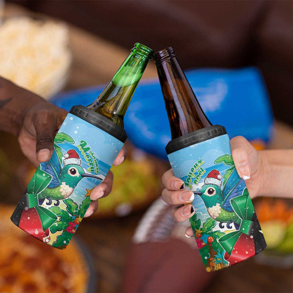 Martinique Christmas 4 in 1 Can Cooler Tumbler Santa Hummingbird - Wonder Print Shop