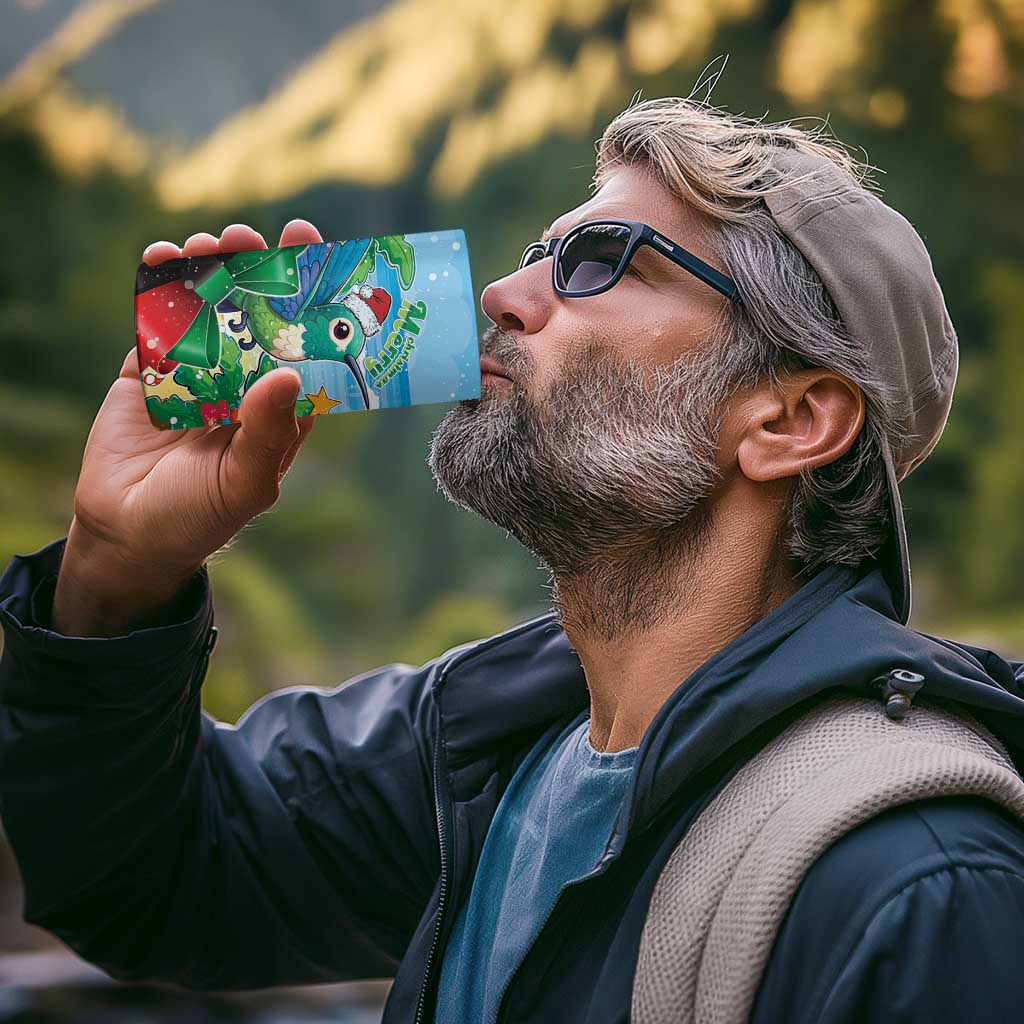 Martinique Christmas 4 in 1 Can Cooler Tumbler Santa Hummingbird - Wonder Print Shop