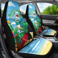 Martinique Christmas Car Seat Cover Santa Hummingbird - Wonder Print Shop