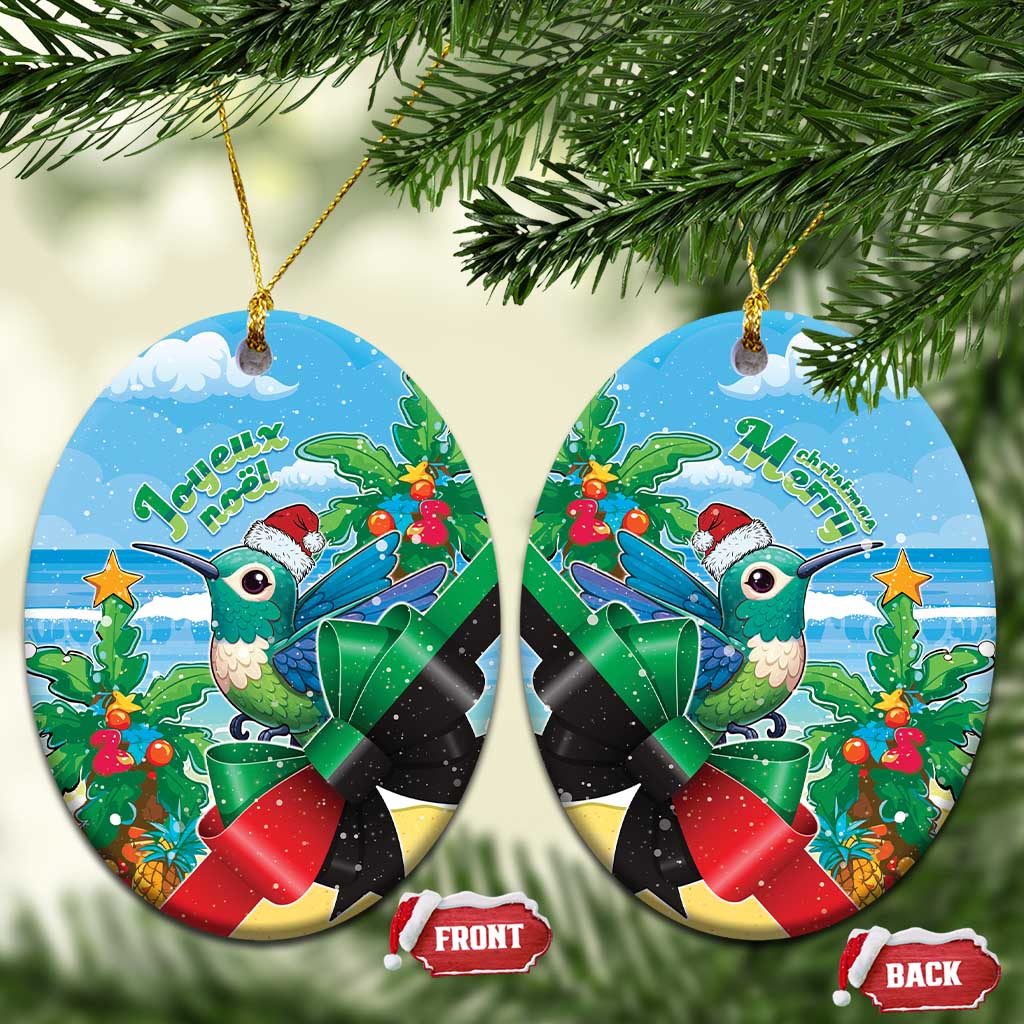 Martinique Christmas Ceramic Ornament Santa Hummingbird - Wonder Print Shop