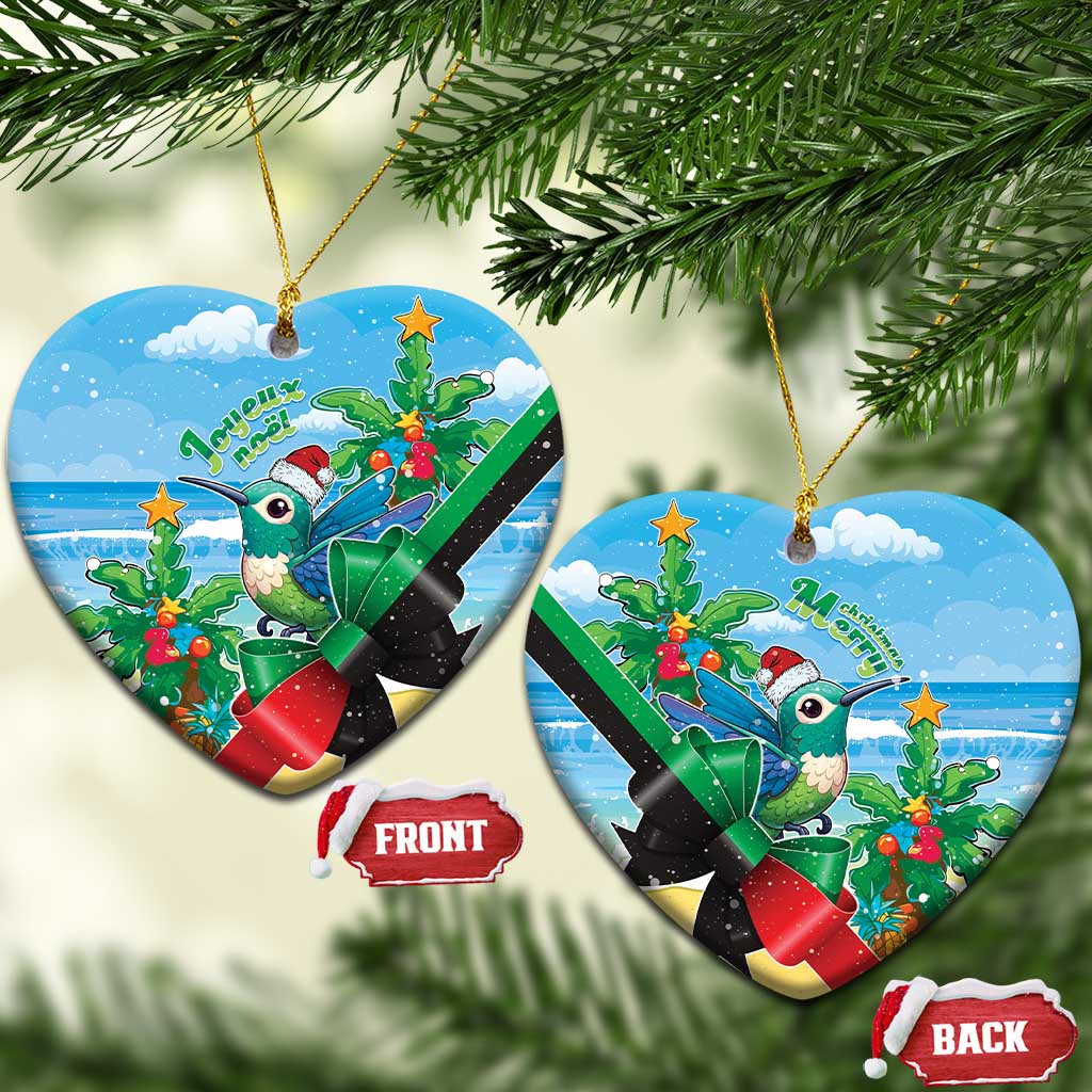 Martinique Christmas Ceramic Ornament Santa Hummingbird - Wonder Print Shop