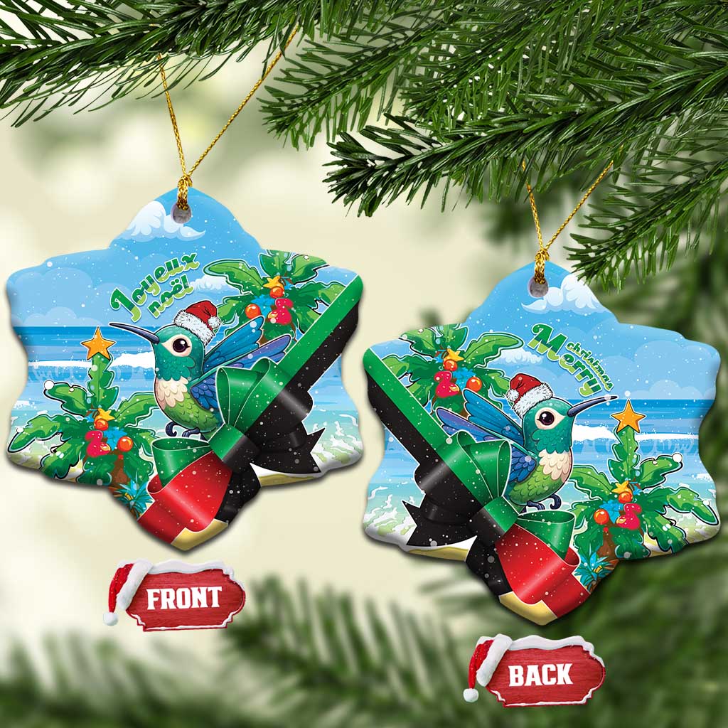 Martinique Christmas Ceramic Ornament Santa Hummingbird - Wonder Print Shop