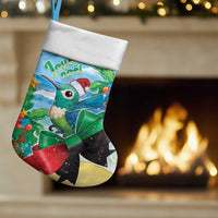Martinique Christmas Stocking Santa Hummingbird - Wonder Print Shop