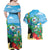 Martinique Christmas Couples Matching Off Shoulder Maxi Dress and Hawaiian Shirt Santa Hummingbird - Wonder Print Shop