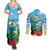 Martinique Christmas Couples Matching Summer Maxi Dress and Long Sleeve Button Shirt Santa Hummingbird - Wonder Print Shop