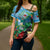 Martinique Christmas Cross Shoulder Shirt Santa Hummingbird - Wonder Print Shop