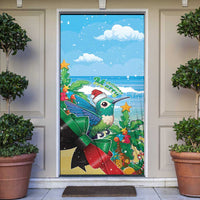 Martinique Christmas Door Cover Santa Hummingbird - Wonder Print Shop