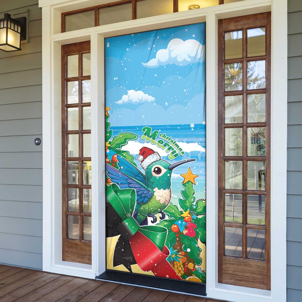 Martinique Christmas Door Cover Santa Hummingbird - Wonder Print Shop