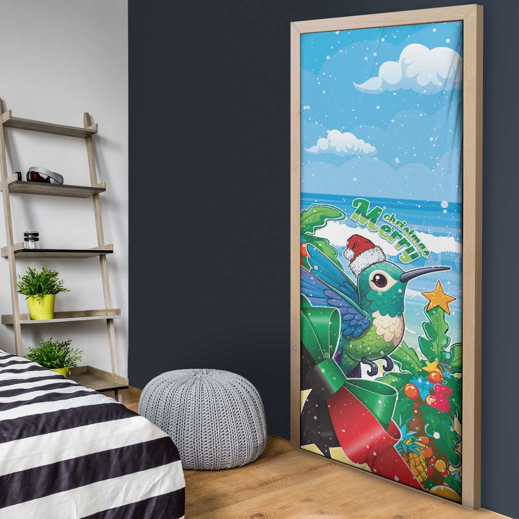 Martinique Christmas Door Cover Santa Hummingbird - Wonder Print Shop