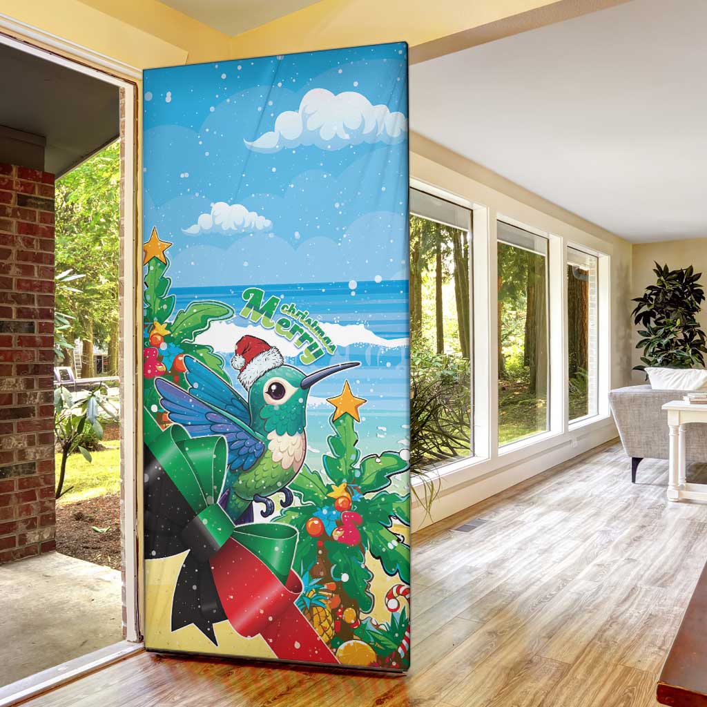 Martinique Christmas Door Cover Santa Hummingbird - Wonder Print Shop