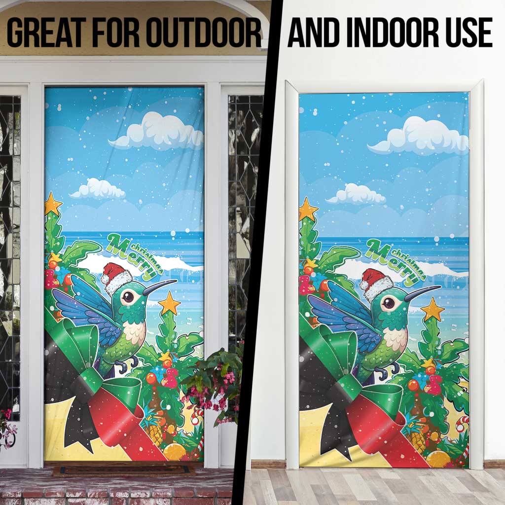 Martinique Christmas Door Cover Santa Hummingbird - Wonder Print Shop