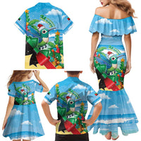 Martinique Christmas Family Matching Mermaid Dress and Hawaiian Shirt Santa Hummingbird - Wonder Print Shop