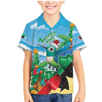 Martinique Christmas Family Matching Mermaid Dress and Hawaiian Shirt Santa Hummingbird - Wonder Print Shop