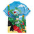 Martinique Christmas Family Matching Off The Shoulder Long Sleeve Dress and Hawaiian Shirt Santa Hummingbird - Wonder Print Shop