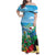 Martinique Christmas Family Matching Off Shoulder Maxi Dress and Hawaiian Shirt Santa Hummingbird - Wonder Print Shop