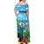 Martinique Christmas Family Matching Off Shoulder Maxi Dress and Hawaiian Shirt Santa Hummingbird - Wonder Print Shop