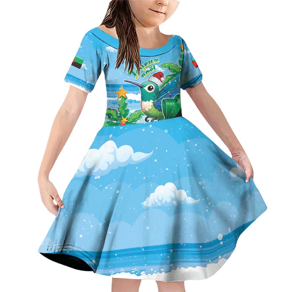 Martinique Christmas Family Matching Off Shoulder Short Dress and Hawaiian Shirt Santa Hummingbird - Wonder Print Shop